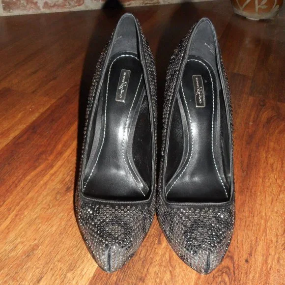 Report Signature Black leopard print jeweled pumps, 7.5 - Picture 5 of 7